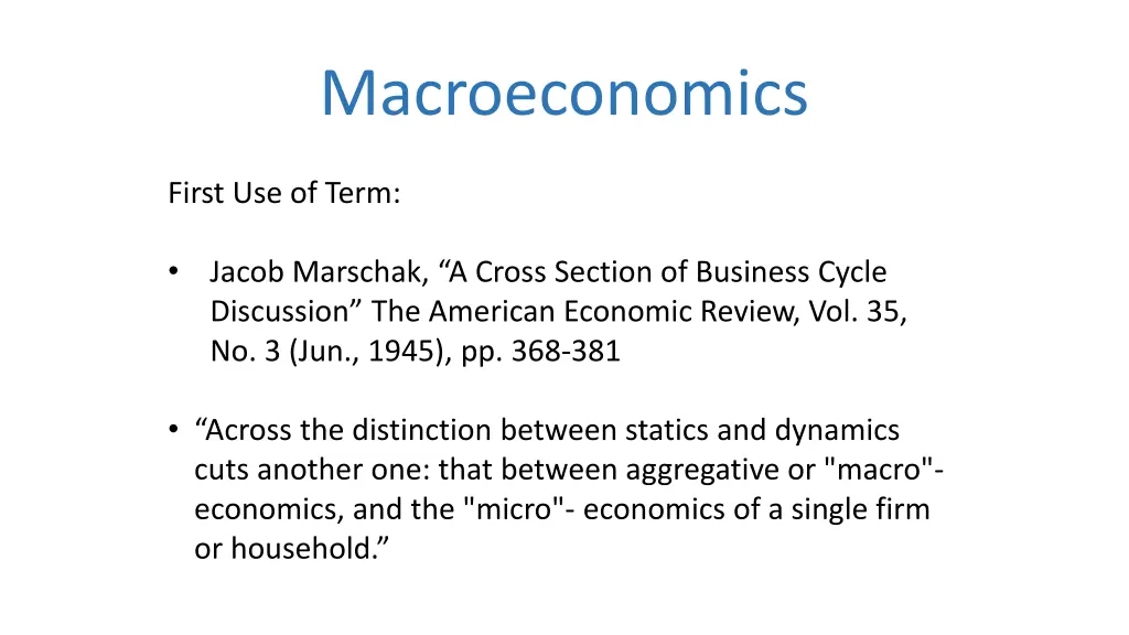 macroeconomics