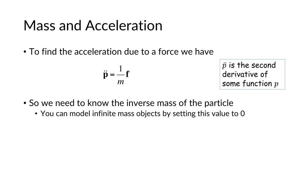 mass and acceleration