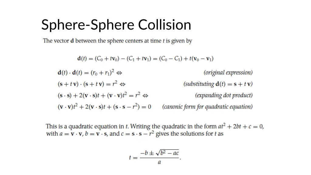 sphere sphere collision