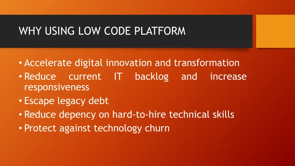 why using low code platform