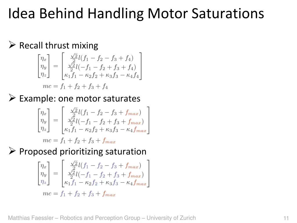 idea behind handling motor saturations