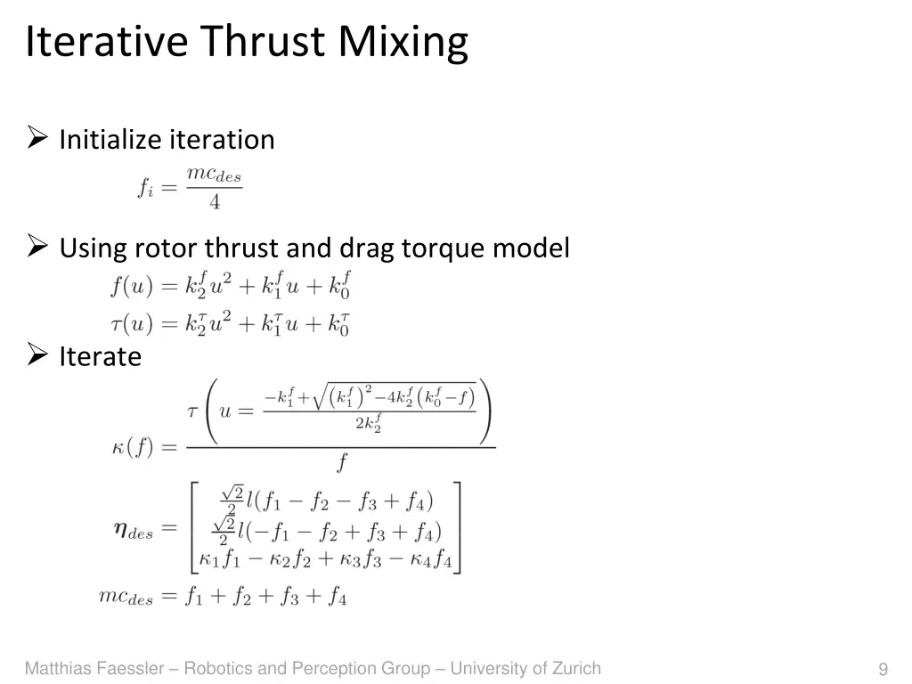 iterative thrust mixing