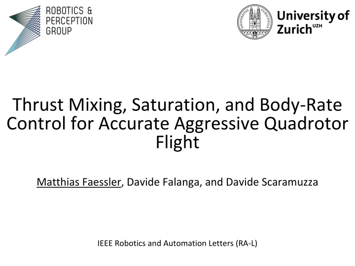 thrust mixing saturation and body rate control