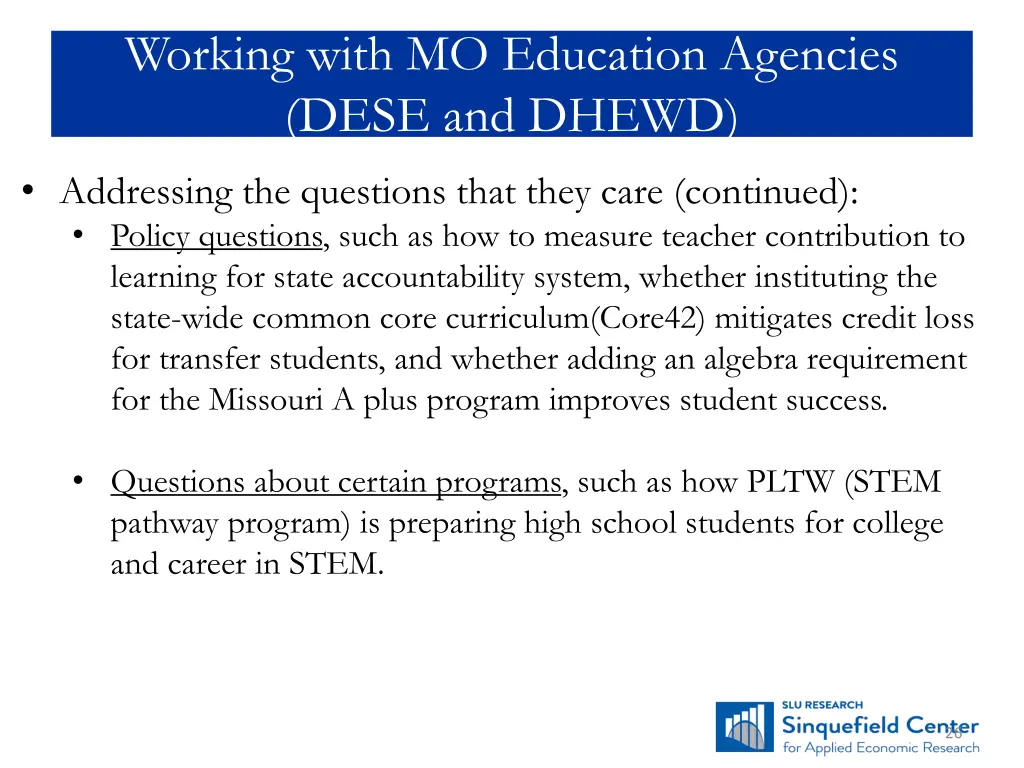 working with mo education agencies dese and dhewd 1