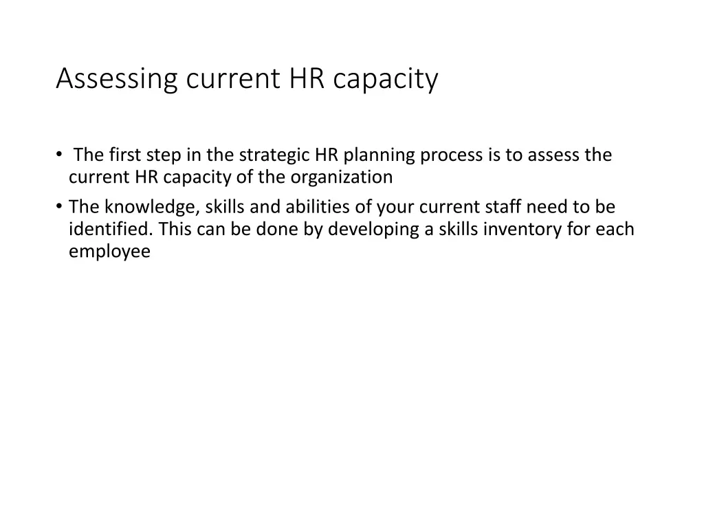 assessing current hr capacity