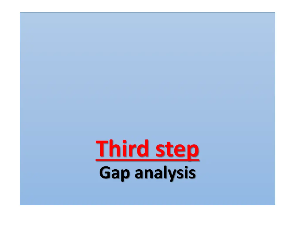 third step gap analysis