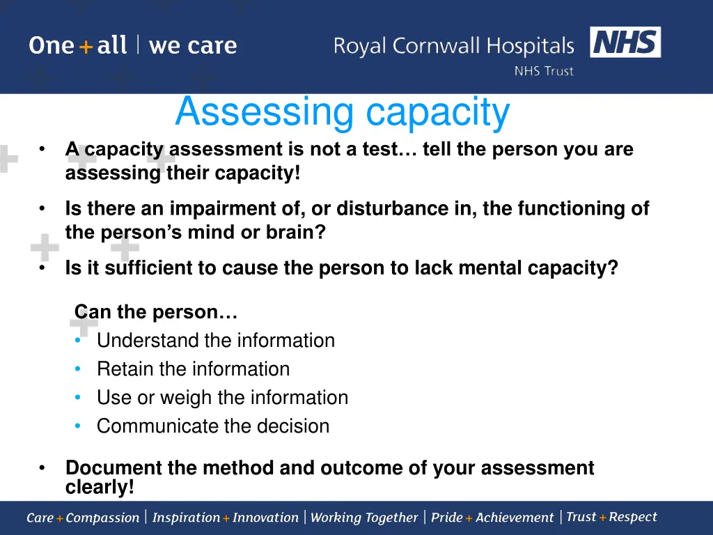 assessing capacity