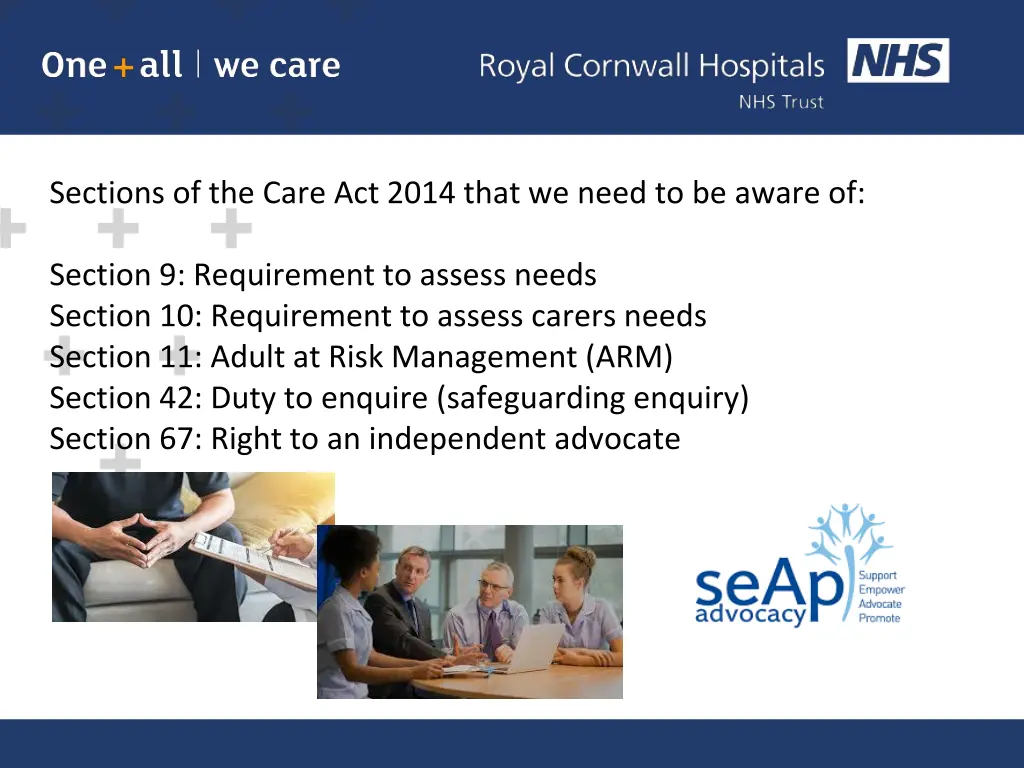 sections of the care act 2014 that we need