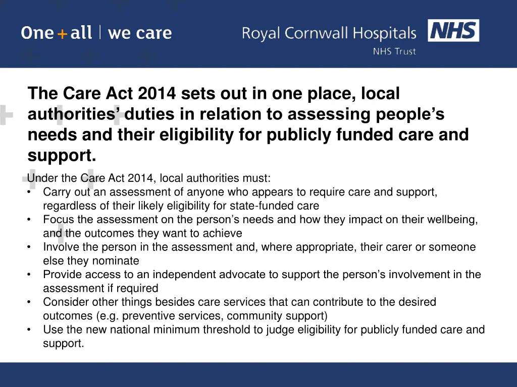 the care act 2014 sets out in one place local