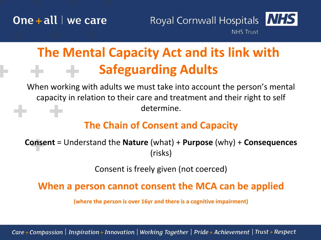 the mental capacity act and its link with