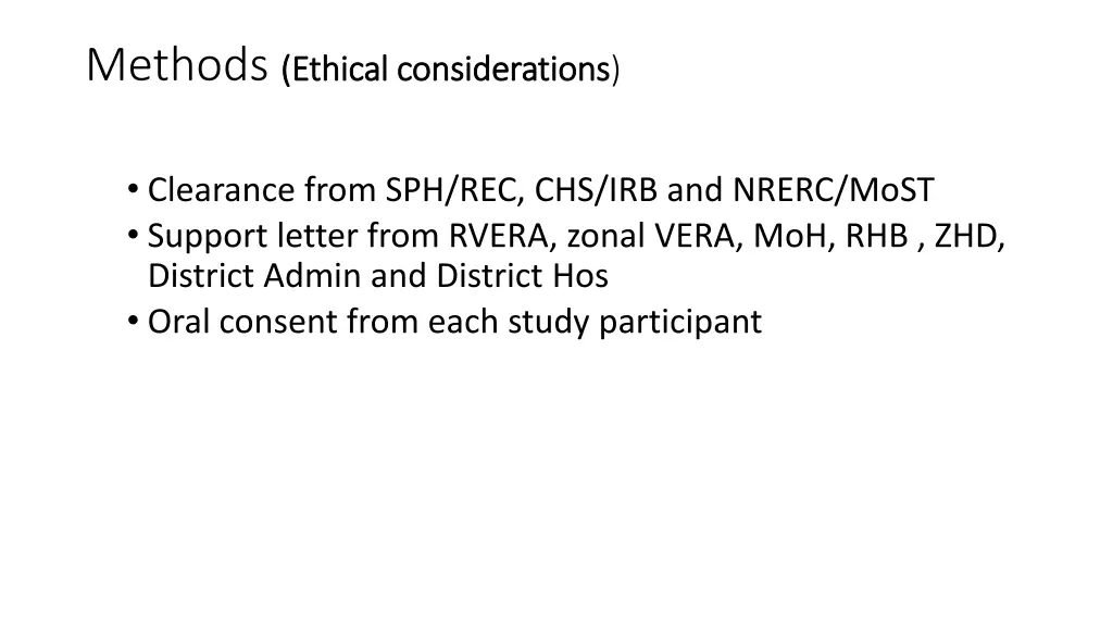 methods ethical considerations ethical