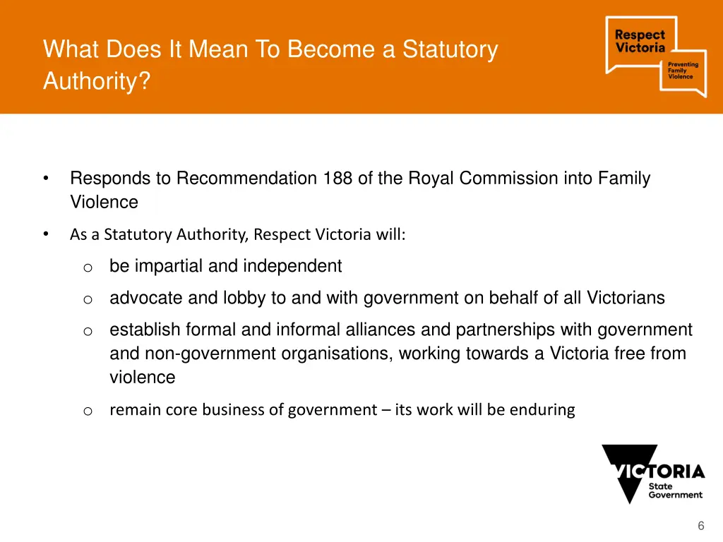 what does it mean to become a statutory authority