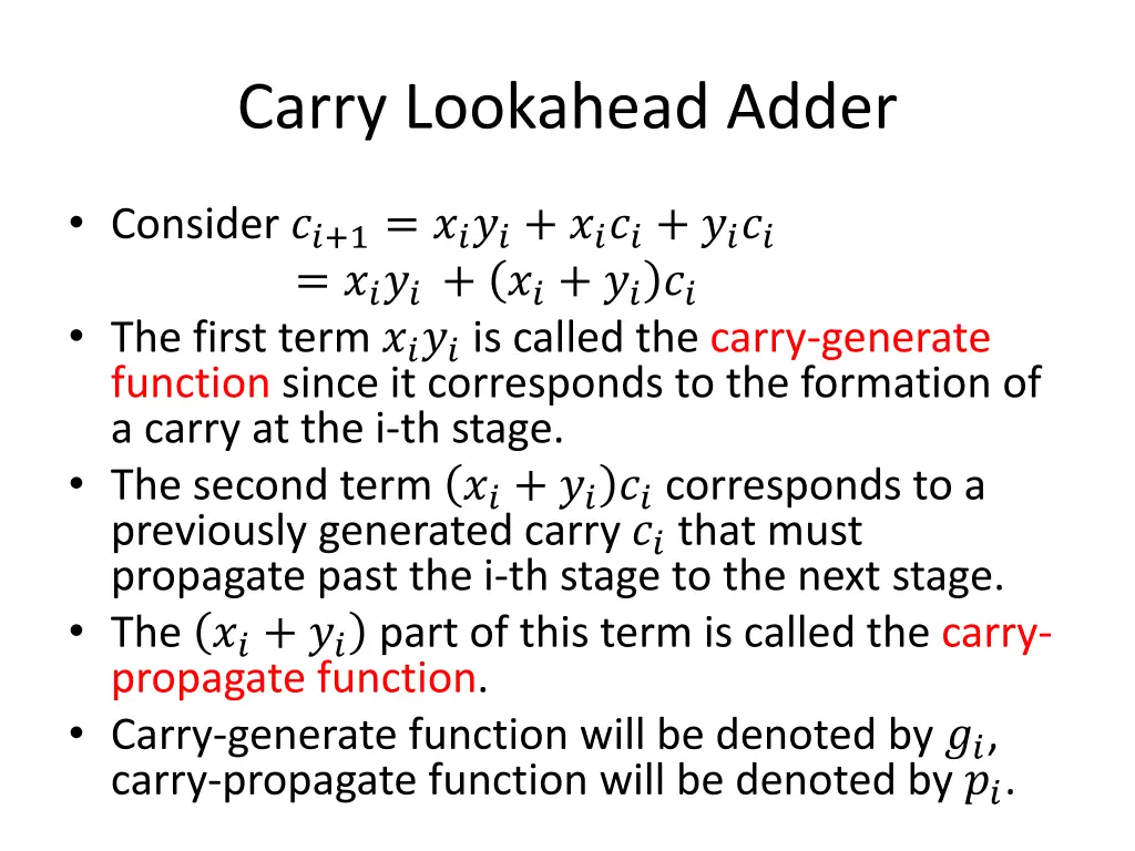 carry lookahead adder 1