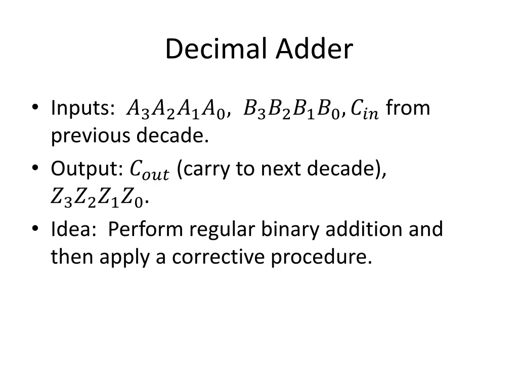 decimal adder