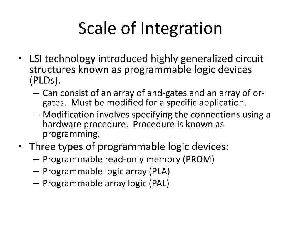 scale of integration 1