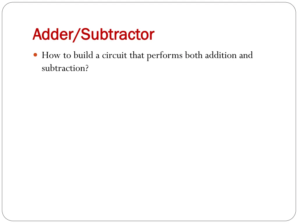 adder adder subtractor subtractor