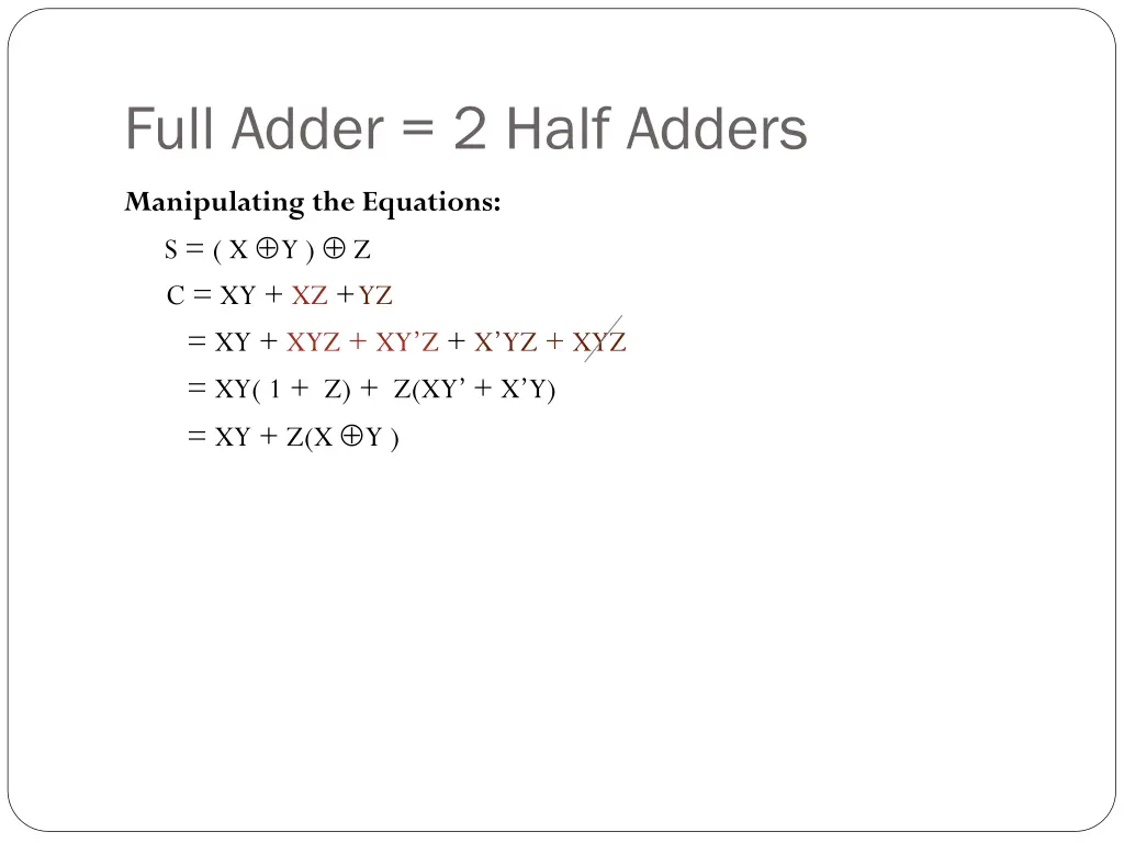 full adder 2 half adders 1