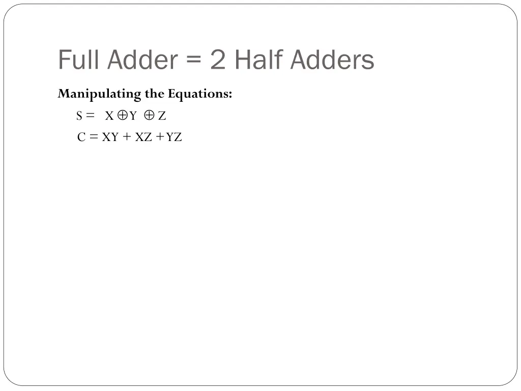 full adder 2 half adders