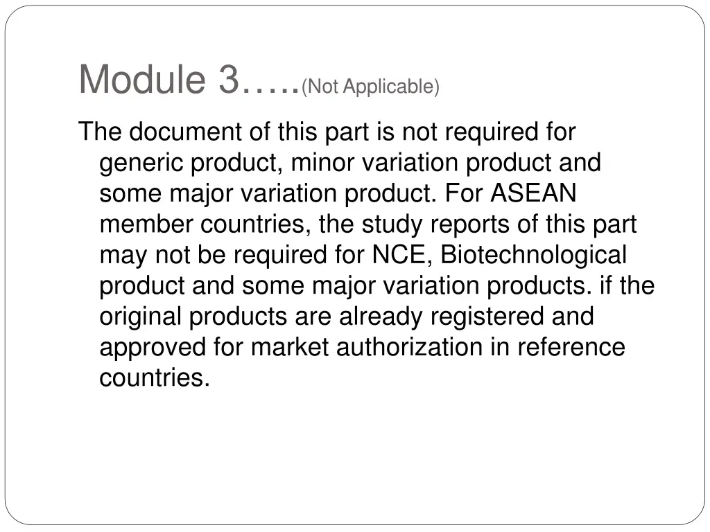 module 3 not applicable