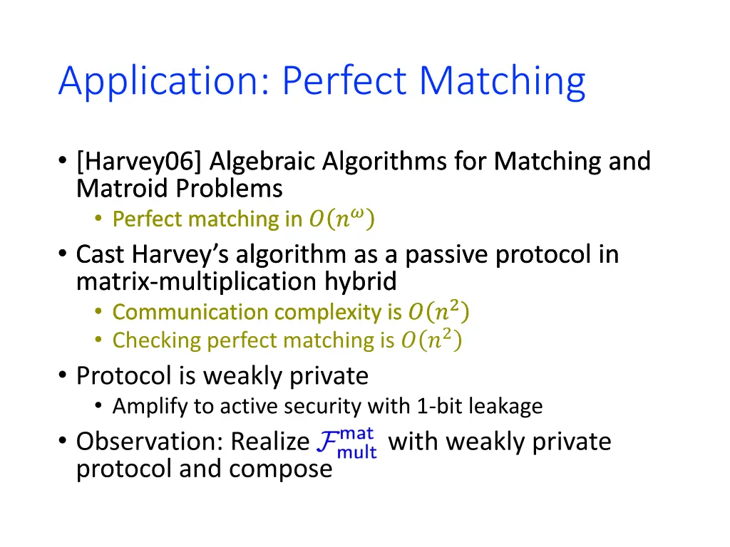 application perfect matching 2