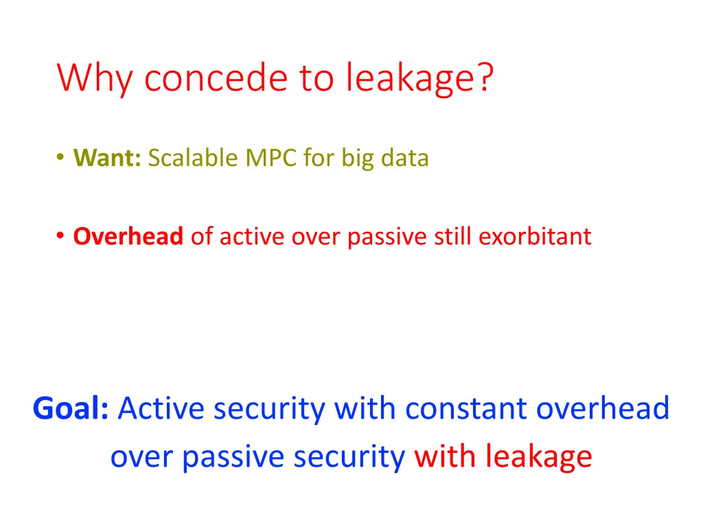 why concede to leakage 1