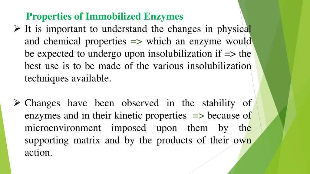 properties of immobilized enzymes it is important