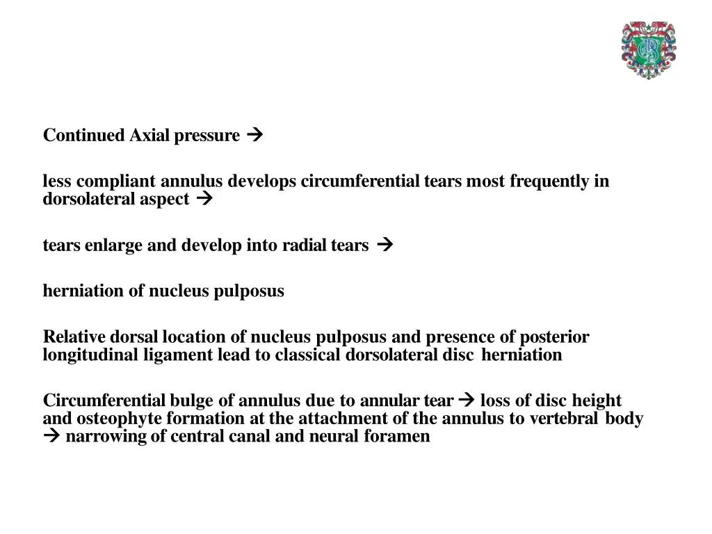 continued axial pressure