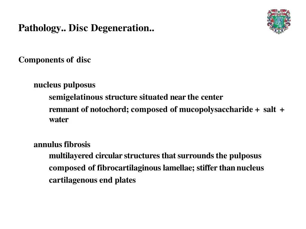 pathology disc degeneration