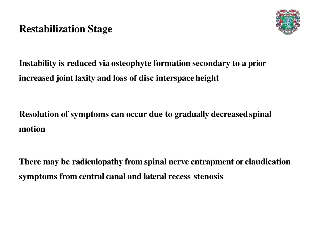 restabilization stage