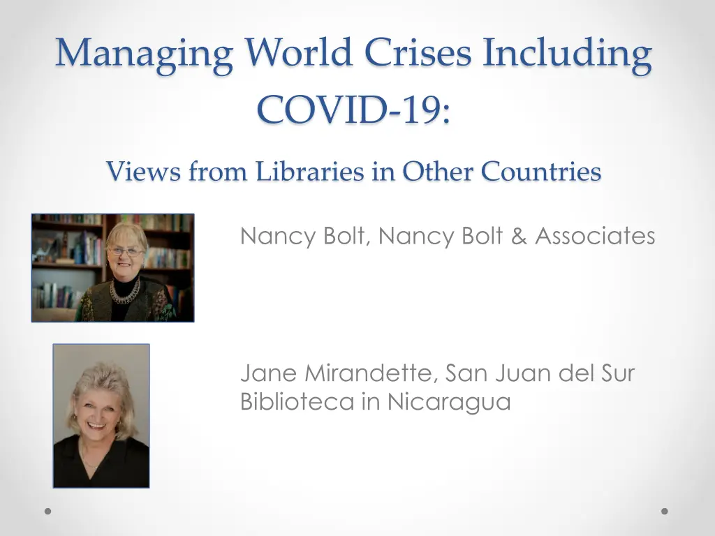 managing world crises including covid 19