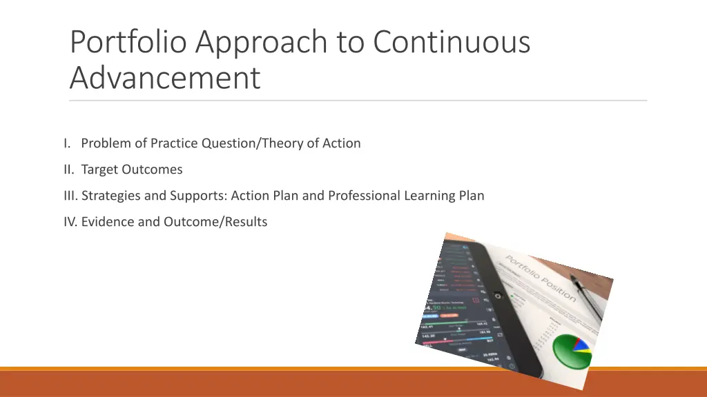 portfolio approach to continuous advancement