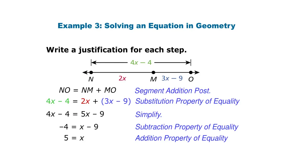 example 3 solving an equation in geometry