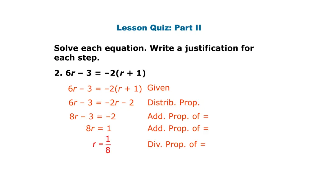 lesson quiz part ii