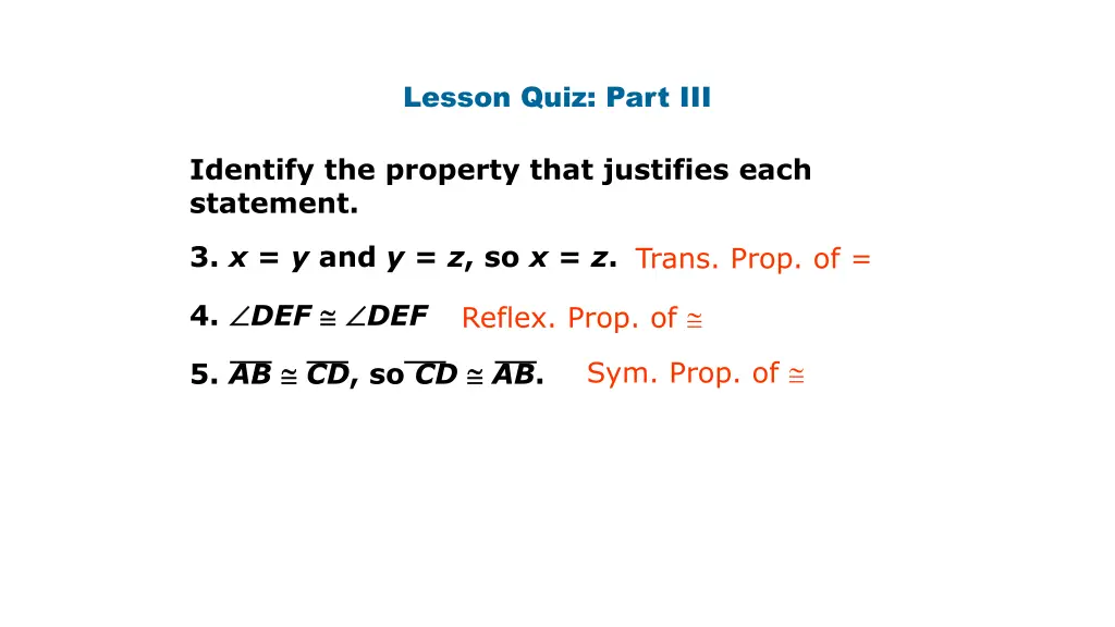 lesson quiz part iii