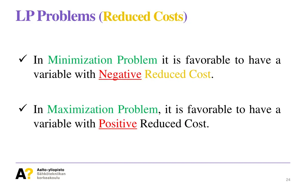 lp problems reduced costs 3