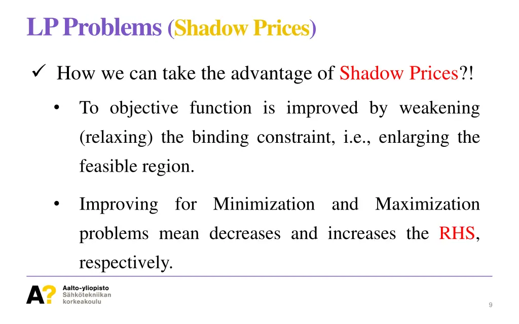 lp problems shadow prices 3