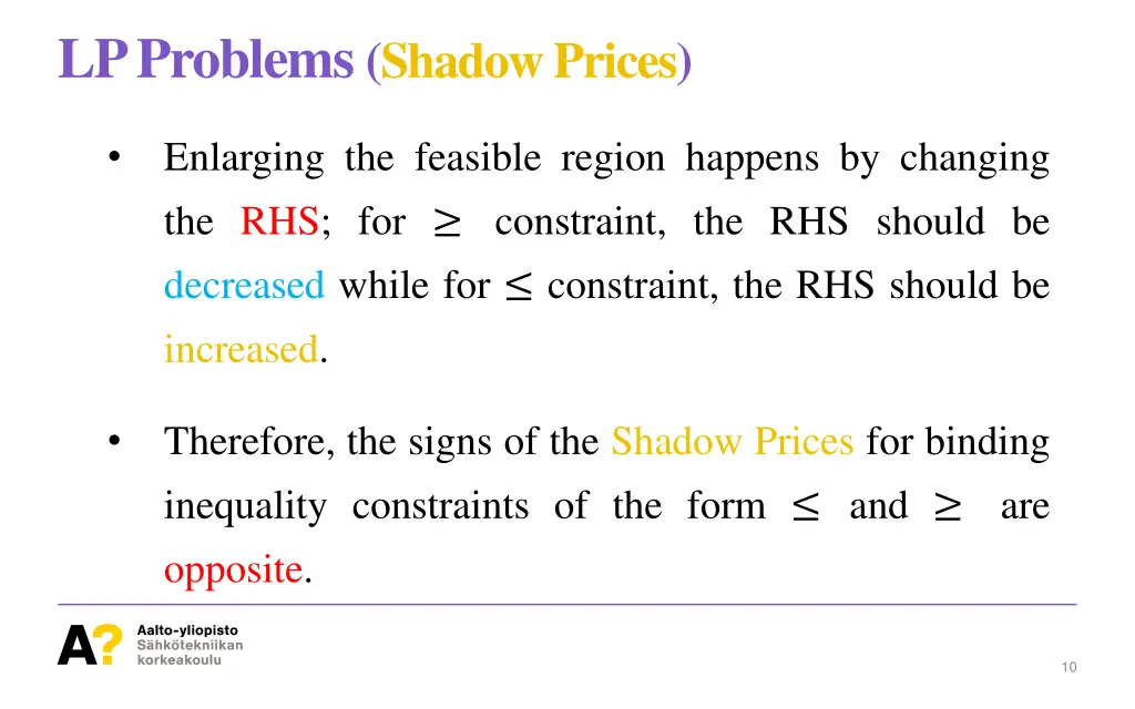 lp problems shadow prices 4