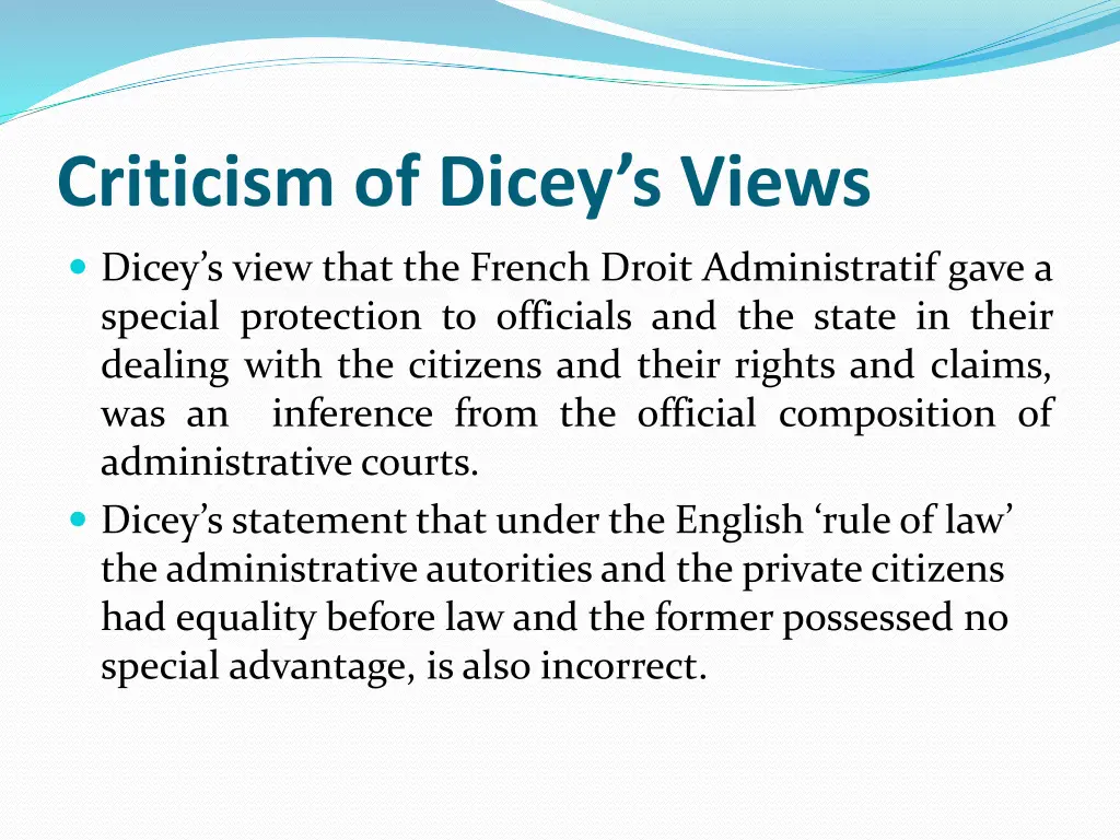 criticism of dicey s views