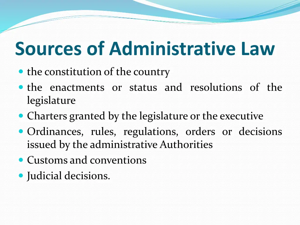 sources of administrative law