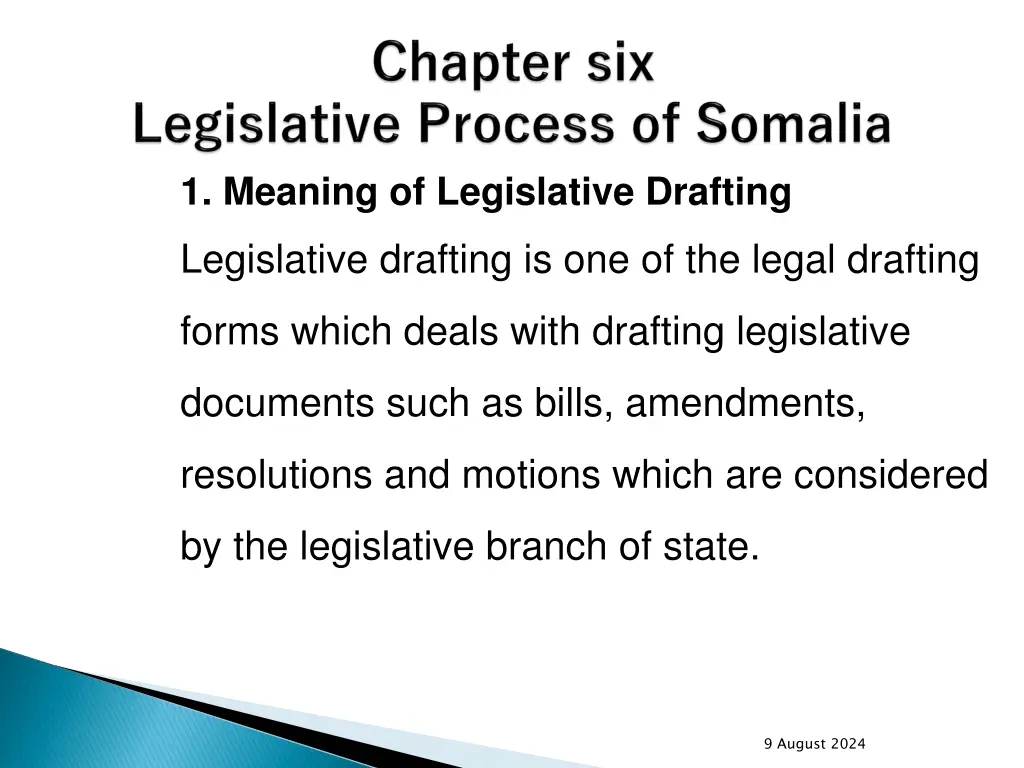 1 meaning of legislative drafting