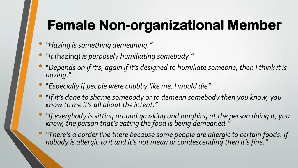 female non female non organizational member