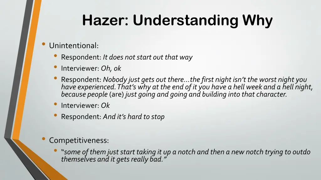 hazer understanding why