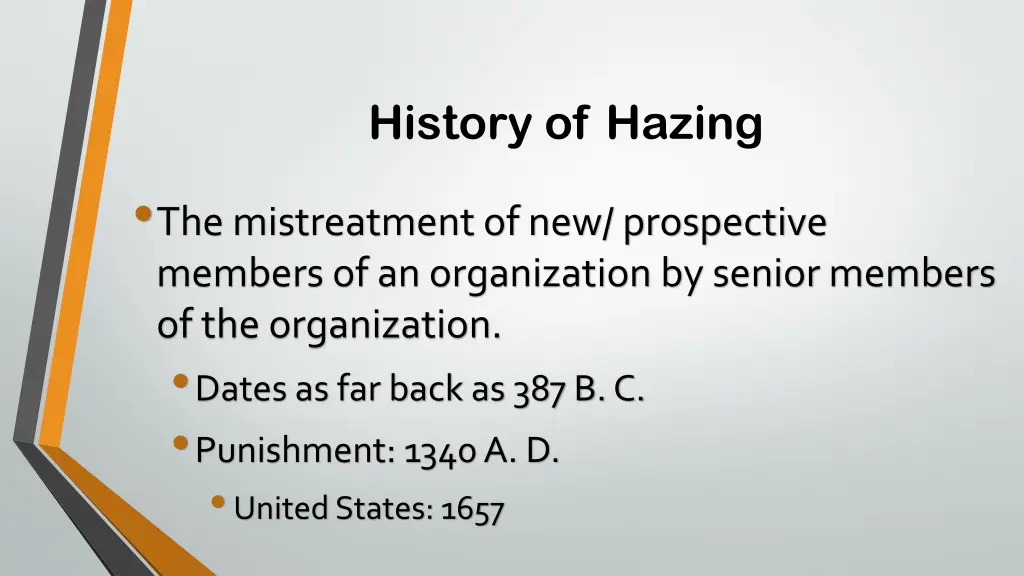 history of hazing