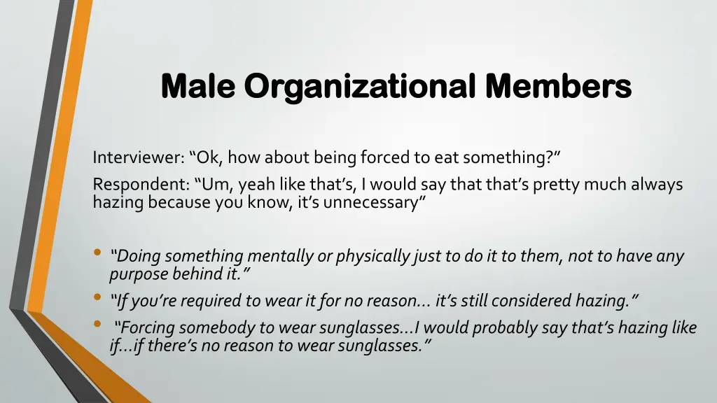 male organizational members male organizational