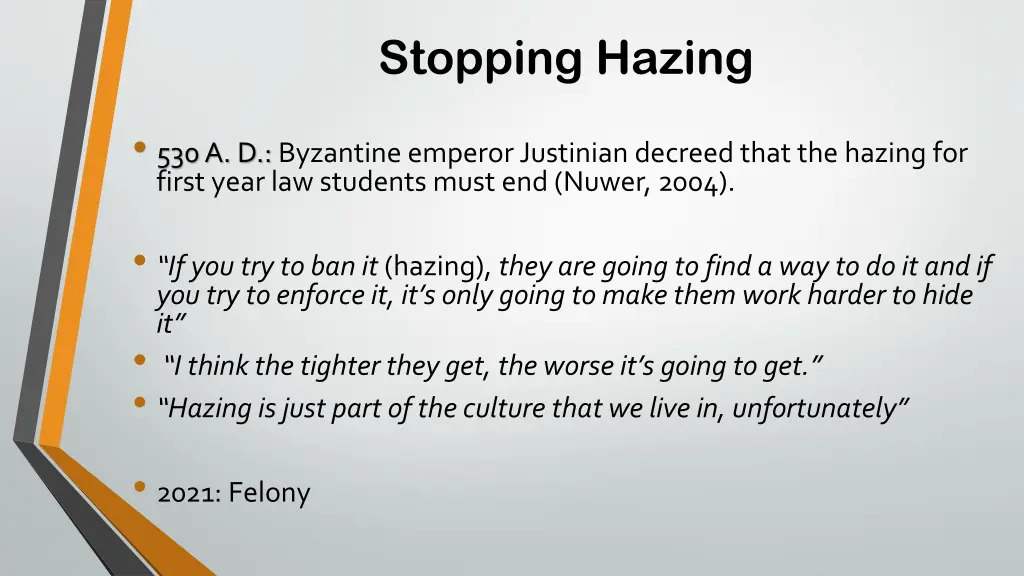 stopping hazing