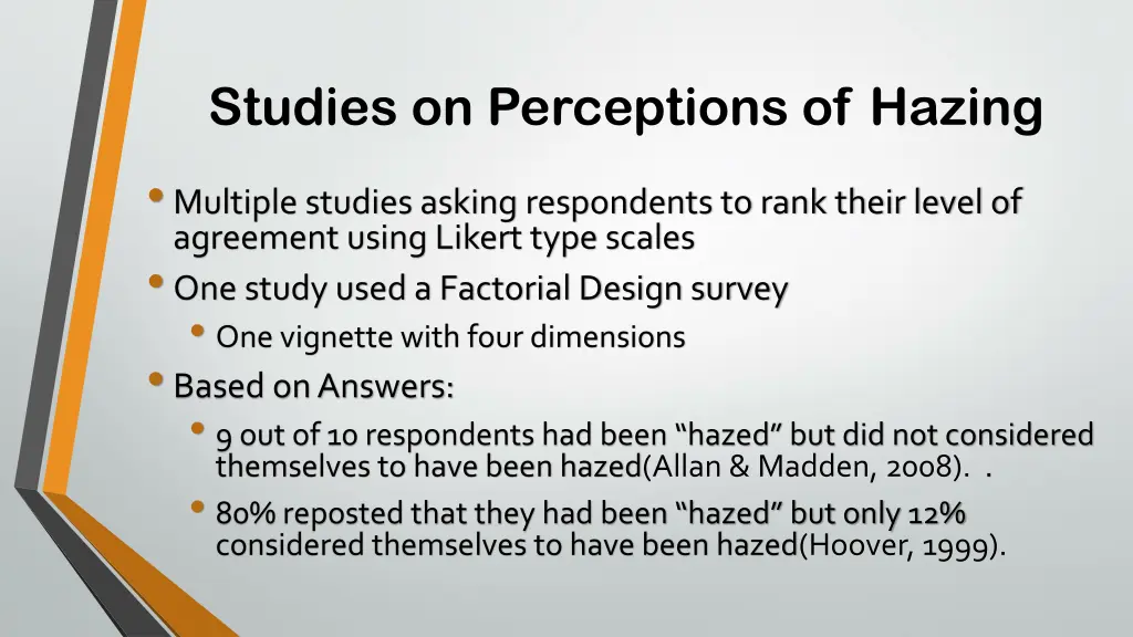 studies on perceptions of hazing