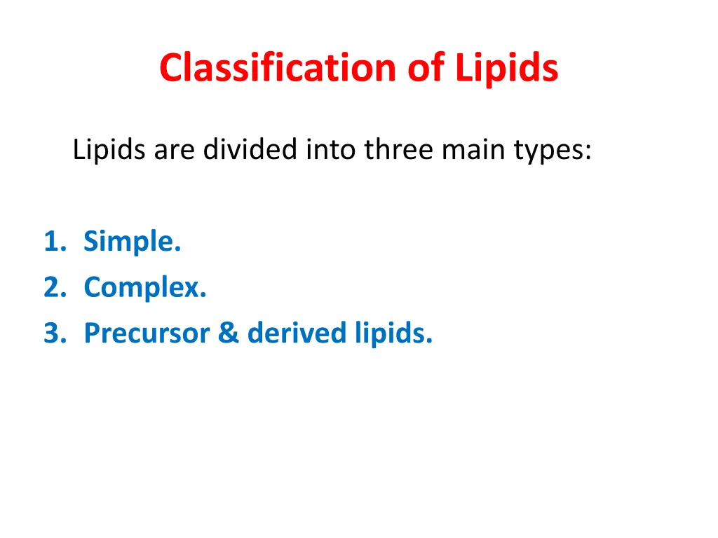 classification of lipids