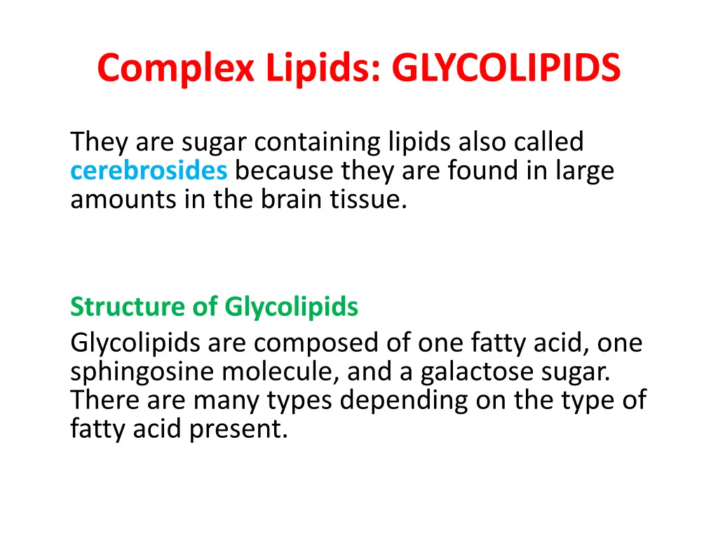 complex lipids glycolipids