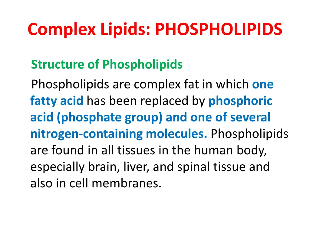 complex lipids phospholipids