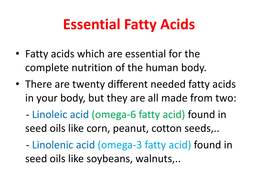 essential fatty acids